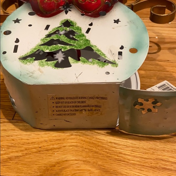 Snowman votive candle holder Metal NWT - Picture 4 of 5